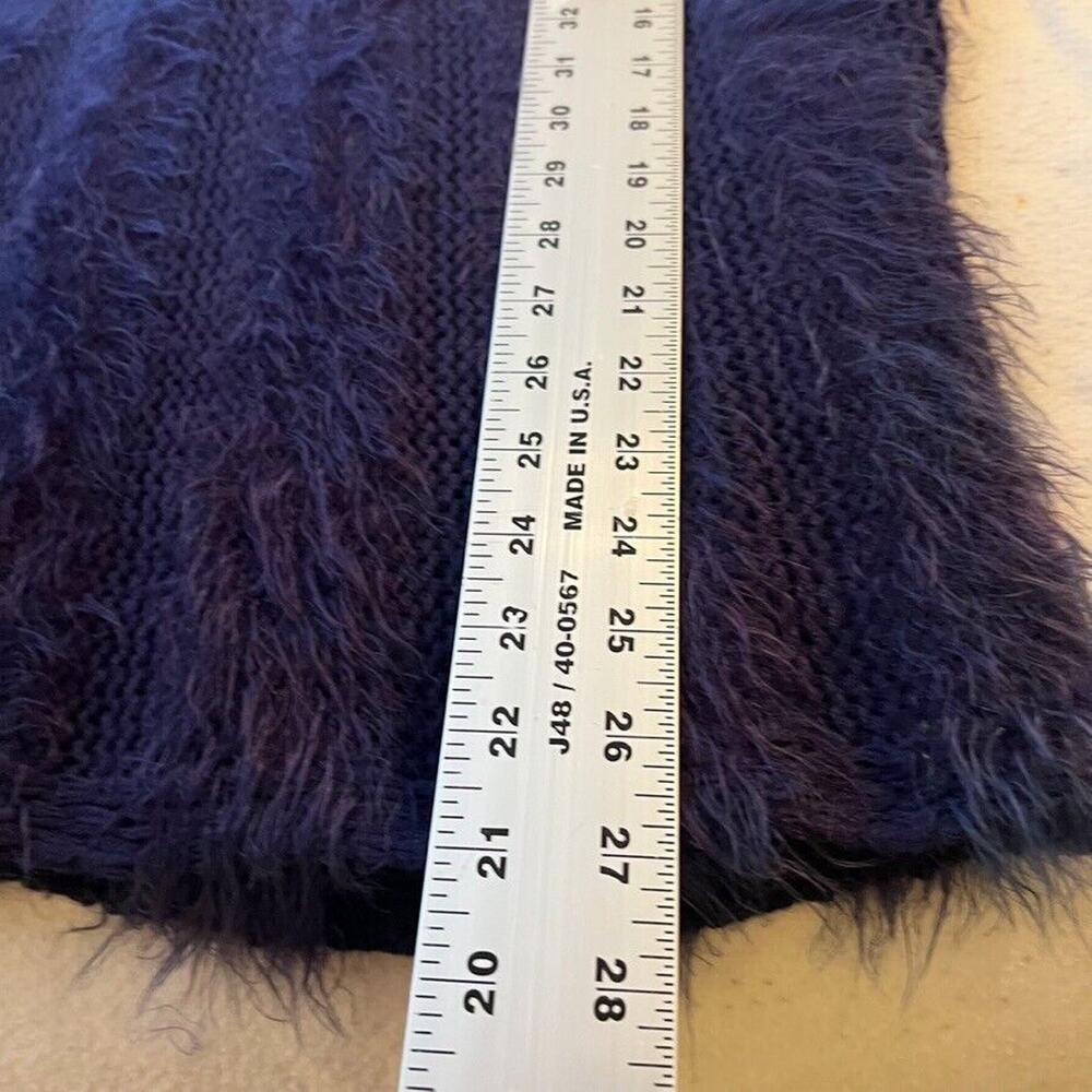 Alberto Makali Knit Sweater Cable Knit Short Slv Fuzzy Soft Purple Modern 90s XL - Picture 7 of 7